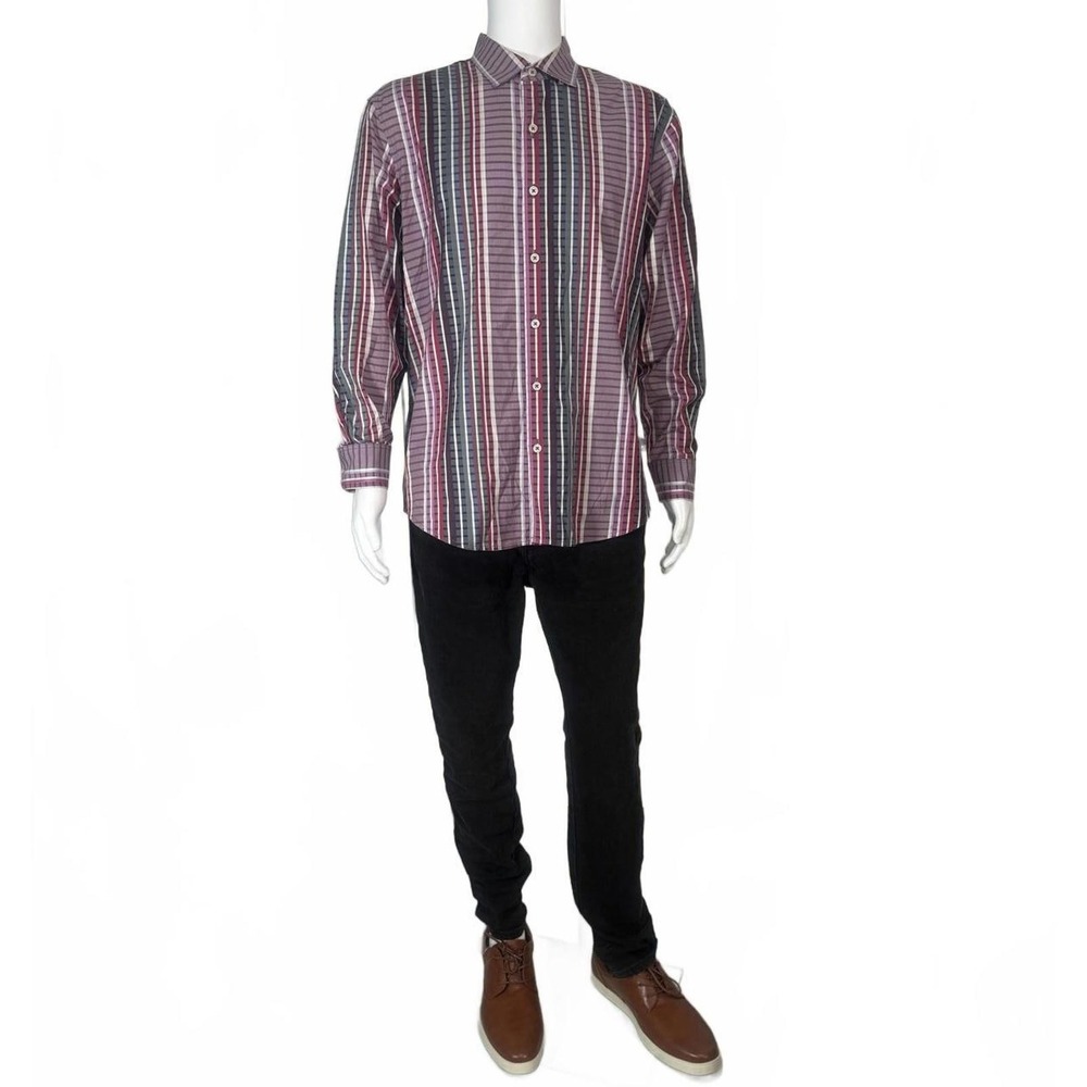 Tommy Bahama Mens Striped Long Sleeve Button Down Shirt Size Large - Picture 12 of 13